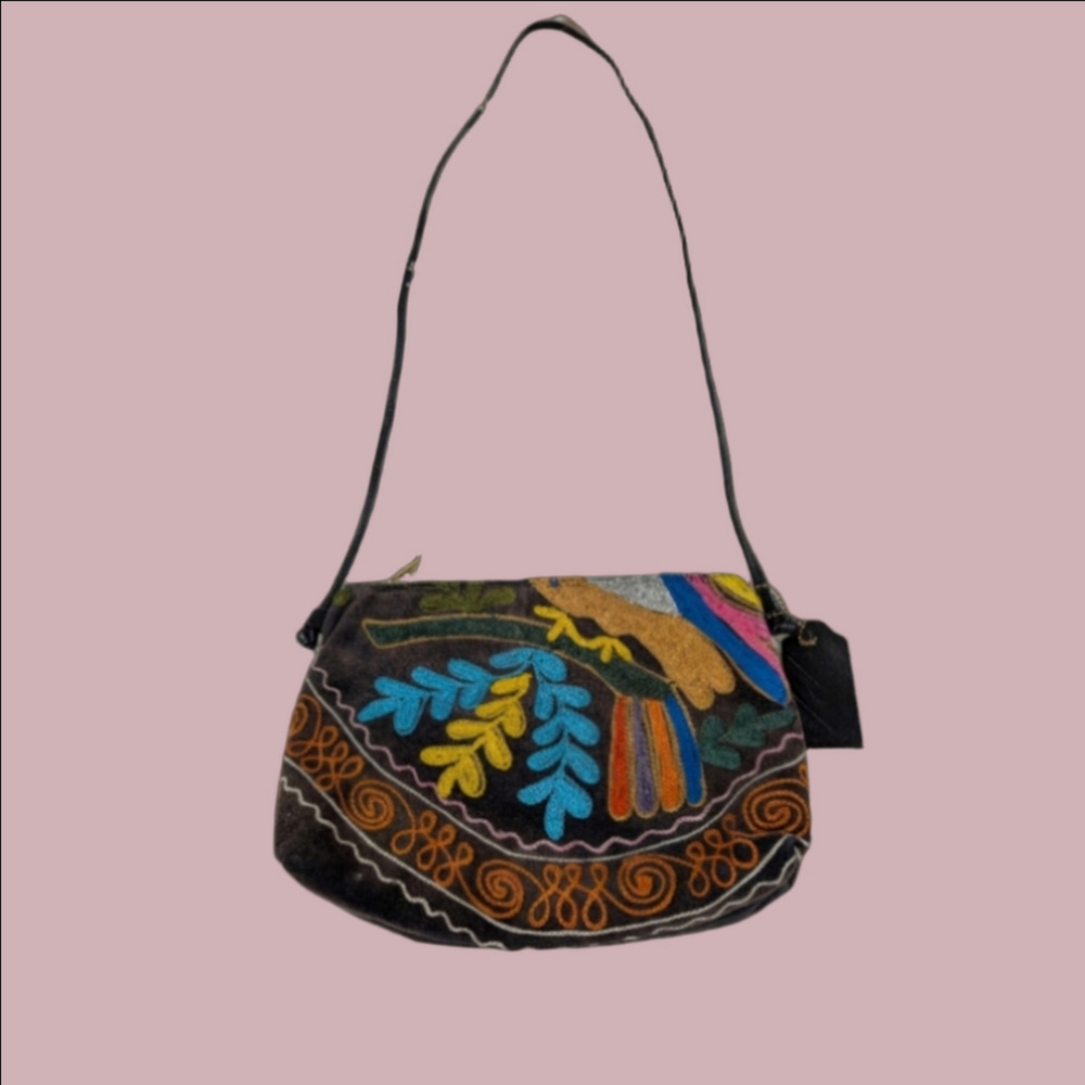 Bohemian Festival Hippie Bag Colorful Embroidered Crossbody Fabric Hippie Vibe